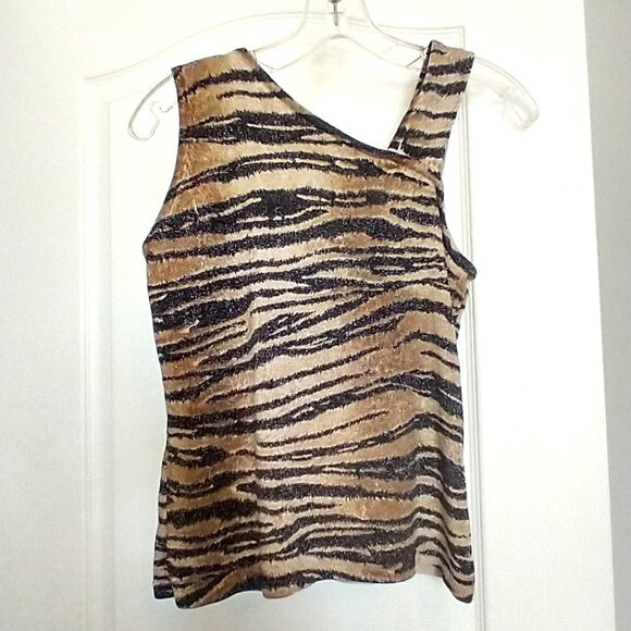 CACHE - Tiger Stripe Shimmer Tank - M - Picture 2 of 4